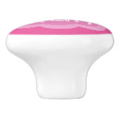 ヘア気に団体や組織ピンクの花ノブ セラミックノブ (側面)