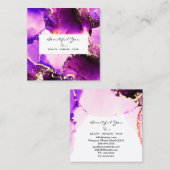 *～*ヘア爪、 ネイルが点滅フローラマゼンタ金ゴールド霊気 スクエア名刺 (正面/裏面)