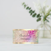 ヘア爪、 ネイルメイクアップスタイリスト金ゴールドホログラフグリッター 名刺 (スタンド正面)