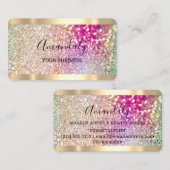 ヘア爪、 ネイルメイクアップスタイリスト金ゴールドホログラフグリッター 名刺 (正面/裏面)