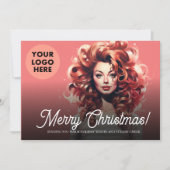 ヘア美しいサロンクライアントのビジネスクリスマス シーズンカード (正面)