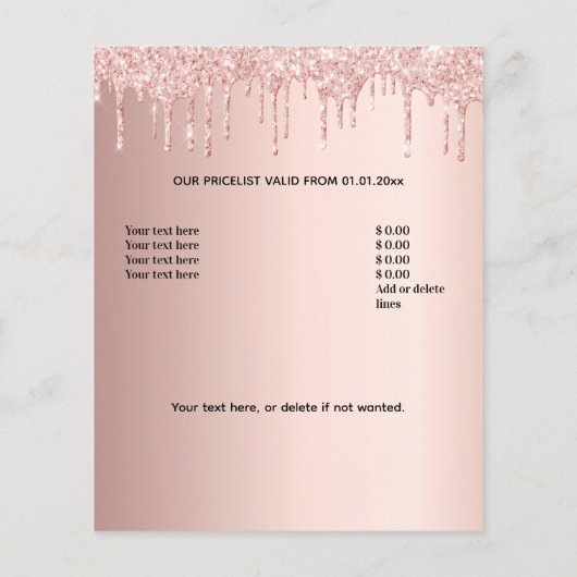 ヘア美しいサロンバラ金ゴールドグリッター価格QRコード チラシ (裏面)