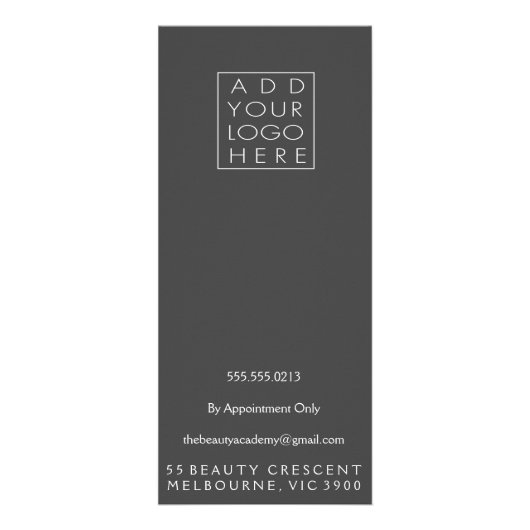 ヘア美しいサロンビューティシアンメニュー価格表 ラックカード (裏面)