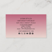 ヘア美しいサロンプロフェッショナルモダン写真 名刺 (裏面)