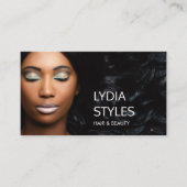 ヘア美しいサロンプロフェッショナルモダン写真 名刺 (正面)