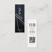 ヘア美しいサロンヘアスタイリスト金ゴールドスクリプト スキニー名刺 (正面/裏面)