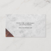 ヘア美しいサロンロゴ | 大理石および木材 名刺 (裏面)