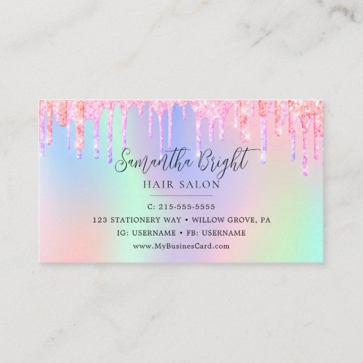 ヘア美しいサロン名刺 名刺 (裏面)