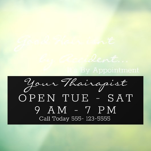 ヘア美しいサロン開いたウィンドウの標識 ウィンドウサイン (シート3)