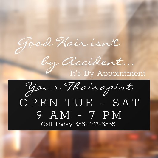 ヘア美しいサロン開いたウィンドウの標識 ウィンドウサイン (シート2)