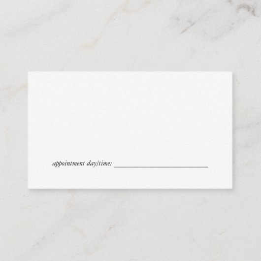 ヘア美しいメイクアップアーティスト |サロン 予約カード (裏面)