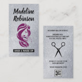 ヘア美しい顔 |グリッター | QRコード 予約カード (正面/裏面)