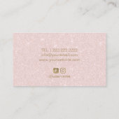 ヘア&まつげエクステンションサロン赤面ピンクグリッター 名刺 (裏面)