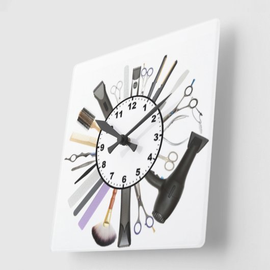 ヘア スクエア壁時計 (傾斜)