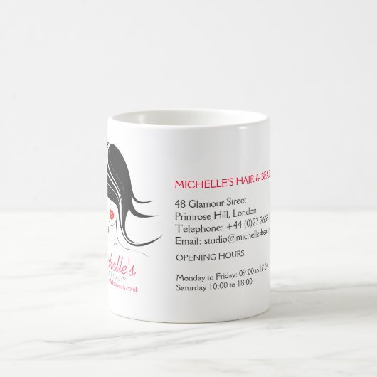 ヘア&ビューティーサロン会社のブランディング コーヒーマグカップ (中央)