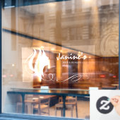 ヘア＆ビューティ シルエット ホワイト ID873 ウィンドウ クリング ウィンドウサイン (カフェ窓)