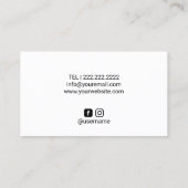 ヘア&メイクアップアーティストウォーターカラーブラシストロークサロン 名刺 (裏面)