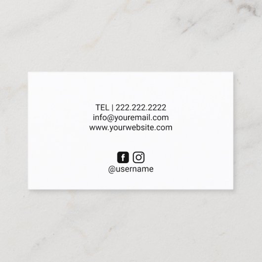 ヘア&メイクアップアーティストウォーターカラーブラシストロークサロン 名刺 (裏面)