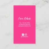 ヘア&メイクアップアーティストガール&ピンクの口紅ステイン 名刺 (裏面)