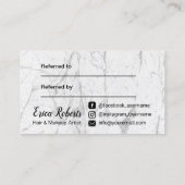 ヘア&メイクアップアーティストマーブルモダンサロン紹介 紹介カード (裏面)