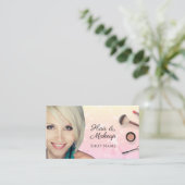 ヘア&メイクアップアーティスト写真Yel Pink グラデーション Marble 名刺 (スタンド正面)