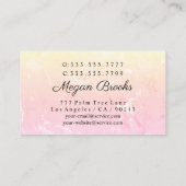 ヘア&メイクアップアーティスト写真Yel Pink グラデーション Marble 名刺 (裏面)