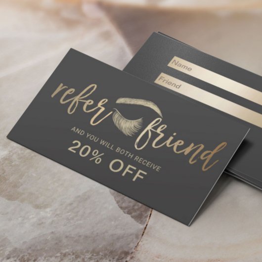 ヘア&メイクアップアーティスト金ゴールドまつ毛サロン紹介 紹介カード