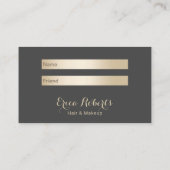 ヘア&メイクアップアーティスト金ゴールドまつ毛サロン紹介 紹介カード (裏面)