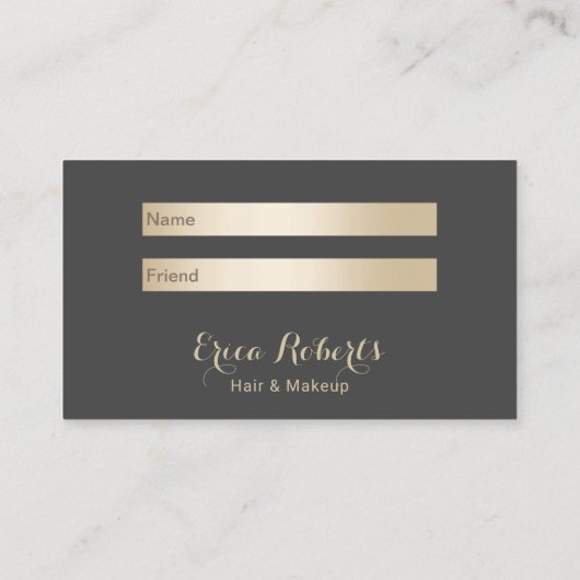 ヘア&メイクアップアーティスト金ゴールドまつ毛サロン紹介 紹介カード (裏面)