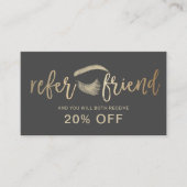 ヘア&メイクアップアーティスト金ゴールドまつ毛サロン紹介 紹介カード (正面)