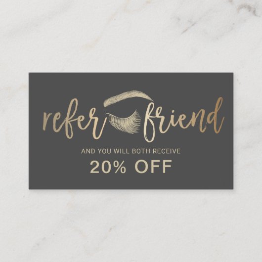 ヘア&メイクアップアーティスト金ゴールドまつ毛サロン紹介 紹介カード (正面)