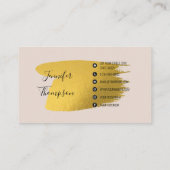 ヘア&メイクアップアーティスト金ゴールドソーシャルメディアのアイコン 名刺 (裏面)