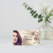 ヘア&メイクアップアーティスト、写真、金ゴールド名刺 名刺 (スタンド正面)