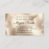 ヘア&メイクアップアーティスト、写真、金ゴールド名刺 名刺 (裏面)