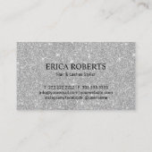 ヘア&ラッシュスタイリストシルバーグリッター美しいサロン 名刺 (裏面)