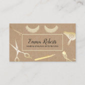 ヘア&ラッシュ美しいサロン素朴クラフト 名刺 (正面)