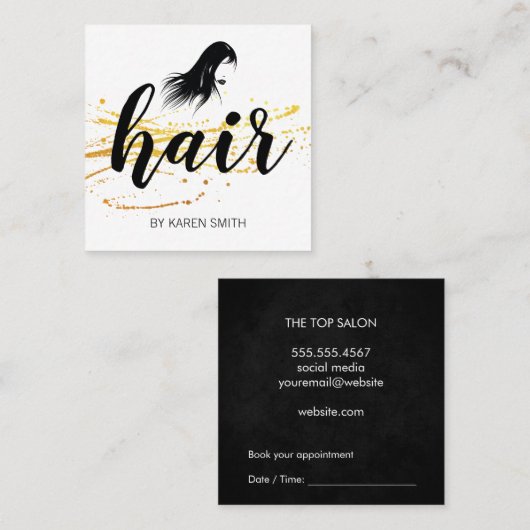 ヘア 予約カード (正面/裏面)