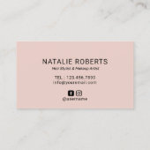 ヘア&化粧美しいサロンティール(緑がかった色)&ピンクタイポグラフィ 名刺 (裏面)