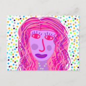 ヘア：抽象芸術ポートレート ポストカード (正面)