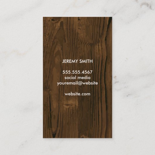 ヘア |木目 名刺 (裏面)