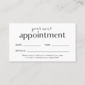 ヘア、爪、 ネイル、またはメイクアップスタイリストのアポイントメントカード 名刺 (正面)