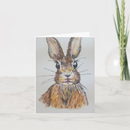 ヘア(空白の) -水彩とインクの自然 カード