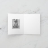 ヘア(空白の) -水彩とインクの自然 カード (内部)