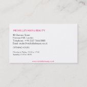 ヘア&美しいサロン、名刺デザイン 名刺 (裏面)