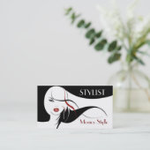 ヘア、美しいサロン、美容師、スパ 名刺 (スタンド正面)