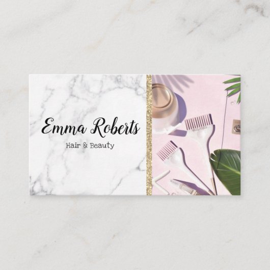 ヘア&美しいスペシャリストサロン美容師理容師 名刺 (正面)