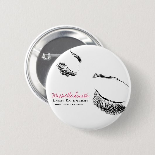 ヘア&美しいラッシュエクステンション会社ブランディング 缶バッジ (正面&裏面)