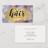 ヘア/金ゴールドブラシ/ボケ 名刺 (正面/裏面)