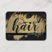 ヘア/金ゴールドブラシ/旋回パターン 名刺 (正面)