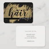 ヘア/金ゴールドブラシ/旋回パターン 名刺 (正面/裏面)